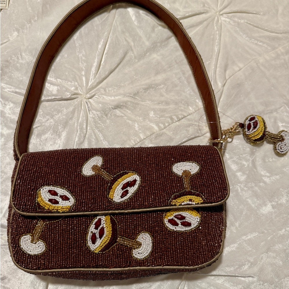 Beaded Espresso Martini Shoulder Bag | Cocktail Statement Purse